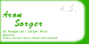 aron sorger business card
